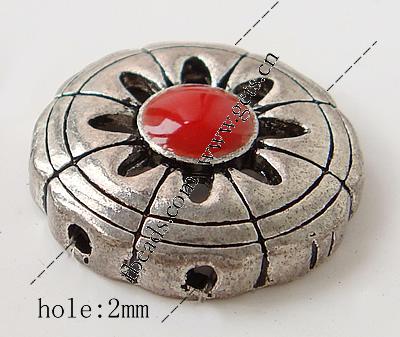 Enamel Zinc Alloy Connector, Round, plated, with rhinestone, more colors for choice, 20mm, Hole:Approx 2mm, Sold By PC