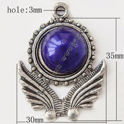 Zinc Alloy Enamel Pendants, Flower, plated, more colors for choice, 35x30x10mm, Hole:Approx 3mm, Sold By PC