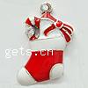 Zinc Alloy Christmas Pendants, Christmas Sock, plated, enamel nickel, lead & cadmium free Approx 2mm 