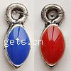 Zinc Alloy Enamel Pendants, Oval, plated Approx 1.5mm 