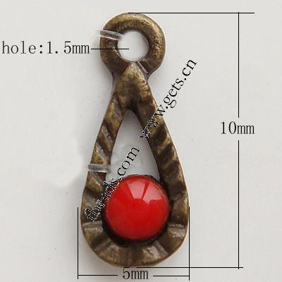 Zinc Alloy Enamel Pendants, Teardrop, plated, Customized, more colors for choice, 10x5x2.5mm, Hole:Approx 1.5mm, Sold By PC