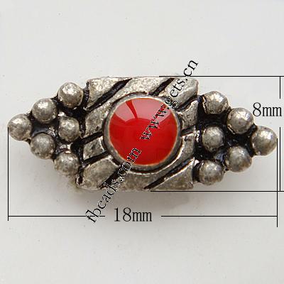 Emaille Zink Legierung Connector, Zinklegierung, oval, plattiert, mit Strass, keine, 18x8x3mm, Bohrung:ca. 1.5mm, verkauft von PC