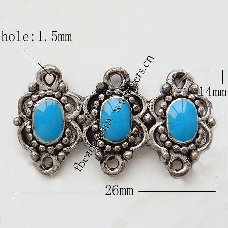 Emaille Zink Legierung Connector, Zinklegierung, oval, plattiert, mit Strass, keine, 26x14x4mm, Bohrung:ca. 1.5mm, verkauft von PC