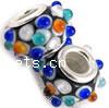 Lampwork Sterling Silver Double Core Beads, Rondelle Approx 4.5MM 