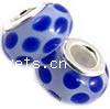 Lampwork Sterling Silver Double Core Beads, Rondelle, 13x8mm, Hole:Approx 4.5MM, Sold by PC