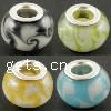 Lampwork Sterling Silver Double Core Beads, Rondelle, 13x8mm, Hole:Approx 4.5MM, Sold by PC