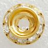 Rondelle Rhinestone Spacer, Brass, plated, with Mideast rhinestone Approx 1.5mm 