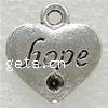 Zinc Alloy Heart Pendants, plated nickel, lead & cadmium free Approx 1mm 