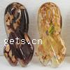 Moulding Lampwork Pendants, Ribbon, gold sand 