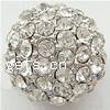 Rhinestone Zinc Alloy Beads, with Rhinestone, Round, plated, with Mideast rhinestone Approx 2mm 