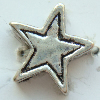 Granos de estrellas la aleación del cinc, aleación de zinc, chapado, agujero largo, más colores para la opción, 12x4mm, aproximado 500PCs/KG, Vendido por KG