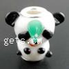 Lampwork 925 Silver Double Core Beads,Panda, 19x16mm, Hole:Approx 4.5MM, Sold by PC