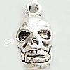 Zinc Alloy Skull Pendants, plated nickel, lead & cadmium free Approx 2mm 