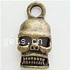 Zinc Alloy Skull Pendants, plated nickel, lead & cadmium free Approx 4mm 