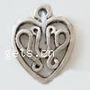 Zinc Alloy Heart Pendants, plated nickel, lead & cadmium free Approx 2mm 