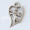 Zinc Alloy Heart Pendants, plated nickel, lead & cadmium free Approx 2mm 