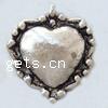 Zinc Alloy Heart Pendants, plated nickel, lead & cadmium free Approx 2mm 