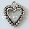 Zinc Alloy Heart Pendants, plated nickel, lead & cadmium free Approx 2.5mm 