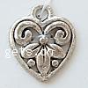 Zinc Alloy Heart Pendants, plated nickel, lead & cadmium free Approx 2.5mm 