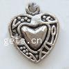 Zinc Alloy Heart Pendants, plated nickel, lead & cadmium free Approx 2mm 