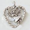 Zinc Alloy Heart Pendants, plated nickel, lead & cadmium free Approx 2mm 