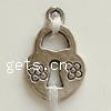 Zinc Alloy Heart Pendants, Lock, plated nickel, lead & cadmium free Approx 1mm 