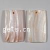 Natural Freshwater Shell Pendants, Rectangle 