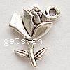 Zinklegierung Blume Anhänger, plattiert, keine, frei von Nickel, Blei & Kadmium, 10x15x3mm, Bohrung:ca. 1.5mm, 1000PCs/Tasche, verkauft von Tasche