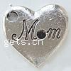 Zinc Alloy Message Pendants, Heart, plated Approx 3mm 