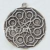 Zinc Alloy Flat Round Pendants, plated Approx 2mm 