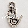 Zinc Alloy Hand Pendants, plated Approx 2mm 