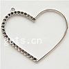 Zinc Alloy Pendant Rhinestone Setting, Heart, plated Approx 3mm 