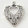 Zinc Alloy Pendant Rhinestone Setting, Heart, plated Approx 2mm 