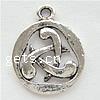 Zinc Alloy Flat Round Pendants, plated Approx 2mm 