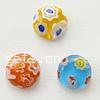 Millefiori Glas Cabochon, Glas Millefiori, flache Runde, keine, 8x8x3mm, verkauft von PC