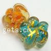 Gold Foil Lampwork Beads, Flower Approx 2MM 