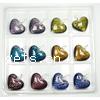 Lampwork Pendants, Heart, handmade, mixed colors 