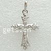 Zinc Alloy Cross Pendants, plated, Customized & with rhinestone lead & nickel free Approx 3.5mm 