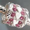 Rhinestone Zinc Alloy European Beads, Tube, plated, with rhinestone Approx 4.5mm 