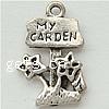 Zinc Alloy Message Pendants, Flower, plated Approx 1.8mm 