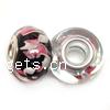 Europeo Style Lampwork Setling Silver Double Core Beads,With 925 Stamp, Rondelle, 10x15mm, Hole:Approx 4.5MM, Sold by PC