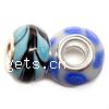 European Lampwork Setling Silver Double Core Beads,With 925 Stamp, Rondelle Approx 4.5MM 