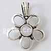 Zinc Alloy Flower Pendants, plated, 5 petal nickel, lead & cadmium free Approx 10mm 