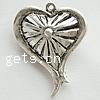 Zinc Alloy Heart Pendants, plated nickel, lead & cadmium free Approx 2mm 