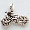 Fahrzeug Zinklegierung Anhänger, Motorrad, plattiert, keine, frei von Nickel, Blei & Kadmium, 22x18.5x4mm, Bohrung:ca. 3.5mm, 1000PCs/Tasche, verkauft von Tasche