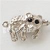 Zinc Alloy Box Clasp, Animal, plated, with rhinestone & single-strand Approx 1mm 