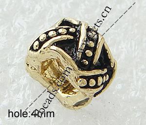 Abalorios Estilo Europeo de Aleación de Zinc, Tubo, chapado, sin rosca, más colores para la opción, 8.5x6mm, agujero:aproximado 4.2-4.5mm, Vendido por UD