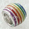 Émail en argent European perle, argent sterling 925, tambour, Placage, avec filetage & émail, plus de couleurs à choisir Environ 4.2-4.5mm, Vendu par PC