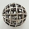 Zinklegierung hohle Perlen, rund, plattiert, keine, 18mm, Bohrung:ca. 3mm, verkauft von PC