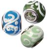 Lampwork Sterling Silver Double Core Beads, With 925 Stamp, Rondelle Approx 4.5MM 